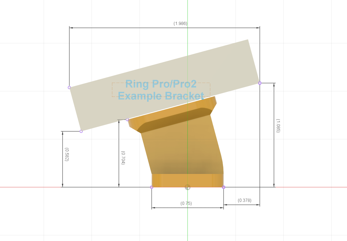 15º Offset Corner Trim Doorbell Mount for Brick Storm Door Area ( 5/8 extension from bracket for metal frame extension)